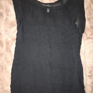 BCBGMaxAzria Black Textured Blouse